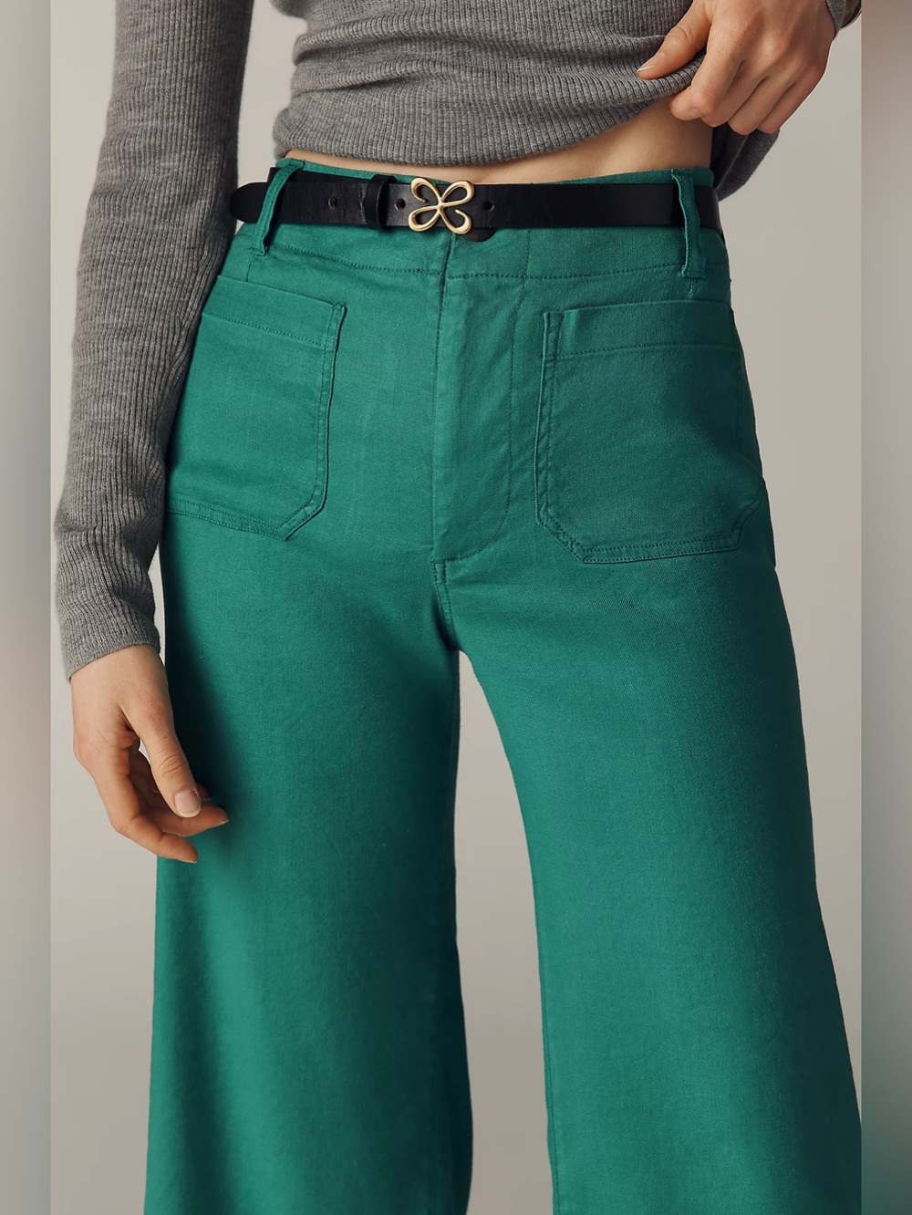NWT Size 32 Tall - Maeve Colette Linen Stretch High Rise Wide Leg Pants